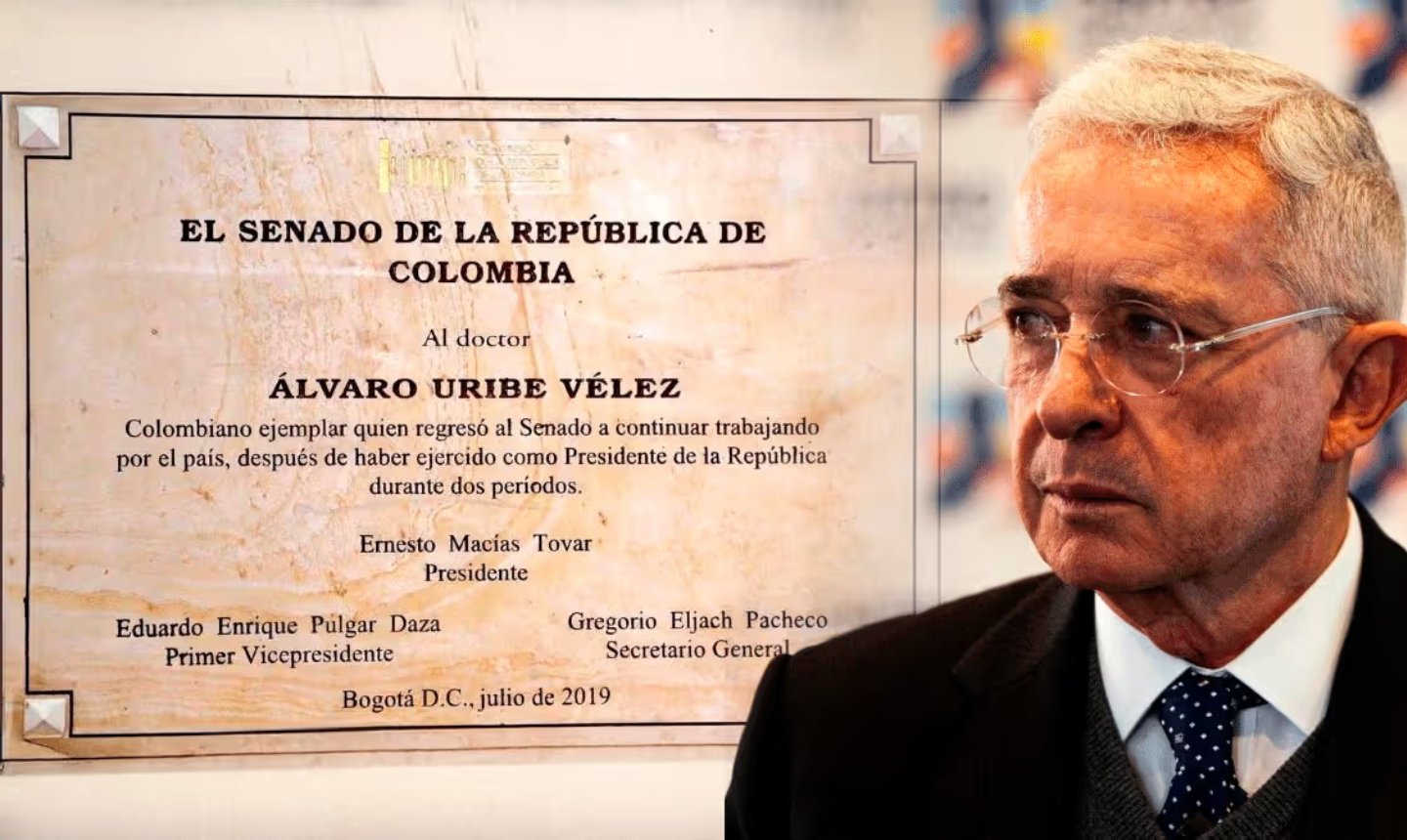 Placa conmemorativa Álvaro Uribe